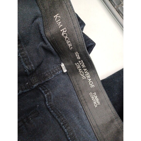 Kim Rogers Pull On Pants Corduroy Sz 22W Straight Leg Tummy Control Black - Picture 6 of 8